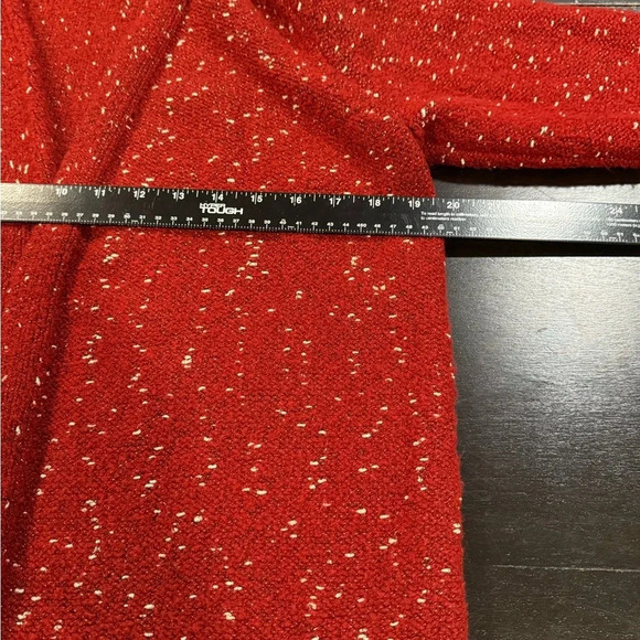 Alfani Rust Orange Metallic Open Front Cardigan Sweater w/ Pockets Womens Large - Picture 12 of 13